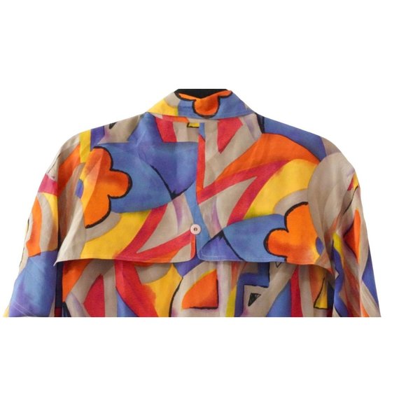 Vintage Silk Dress Abstract Pattern by Pat Argenti Collection Size 12 Pockets Si - Picture 6 of 10